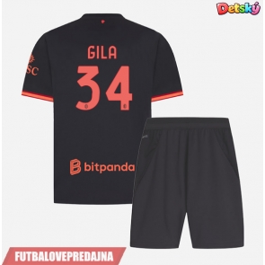 Lacne Dětský Futbalové dres AC Milan Mario Gila #34 2026-27 Krátky Rukáv - Tretina (+ trenírky)